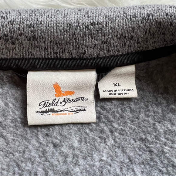 Field & Stream Mens Vest Gray Heathered Waist Length Pockets Zipper Collared XL - Picture 5 of 5